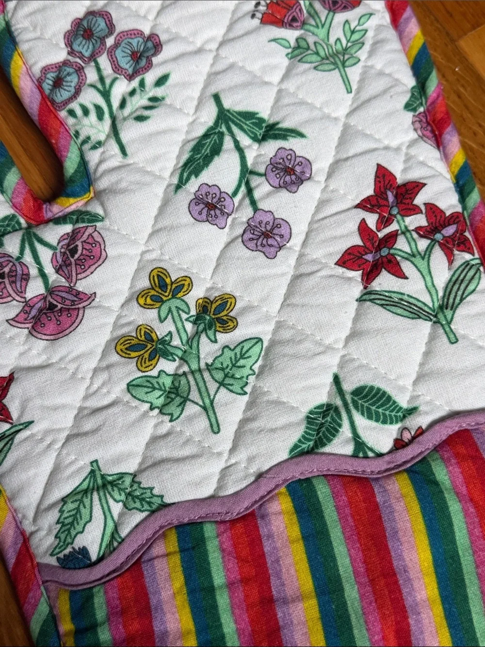 Furbish Studio Block Print Quilted Oven Mitts Cotton